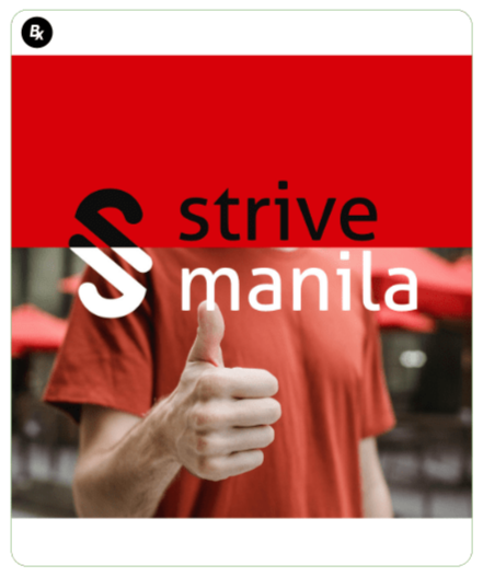 Strive Manila shows a man giving a thumbs-up.